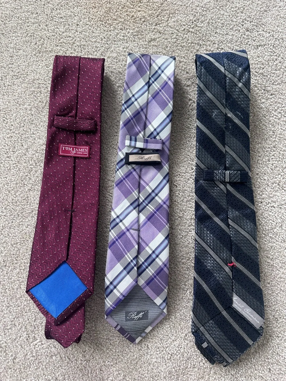 Men’s Designer Silk Tie Lot of 3 Tom James Perry Ellis Arnold Brant